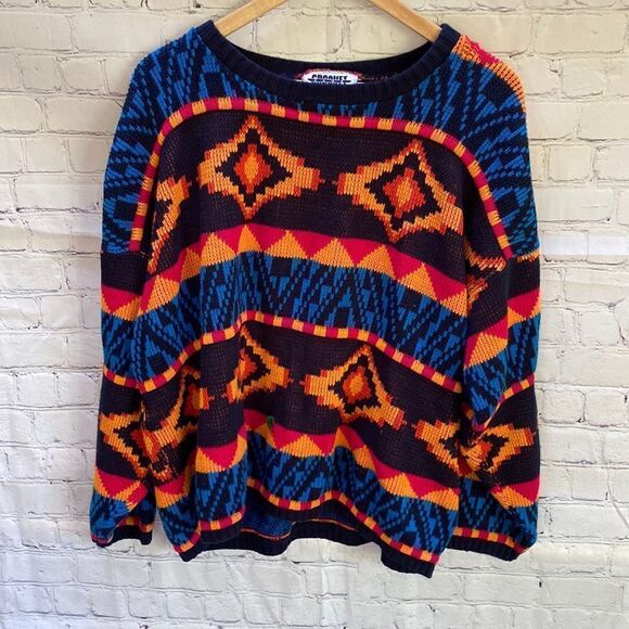 Croquet Club Plus Geometrical Designed Sweater - Picture 1 of 7